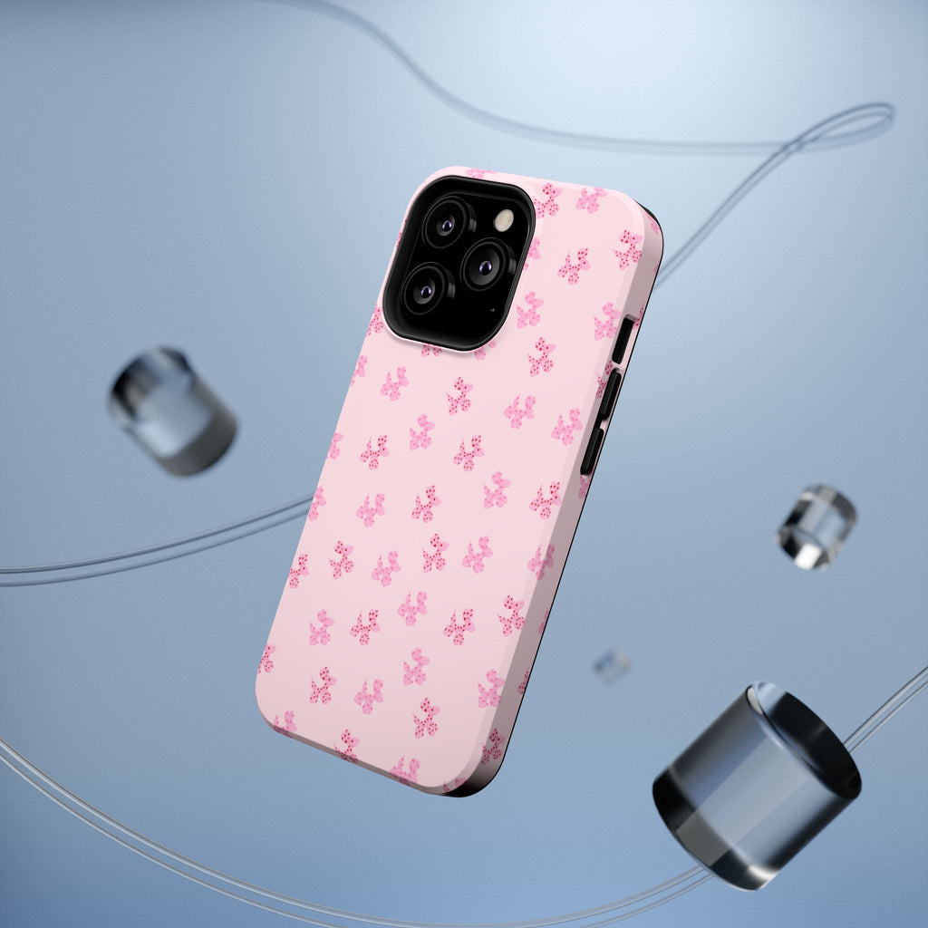 Pink Dog Bow's Cute Pattern Impact-Resistant Phone Case