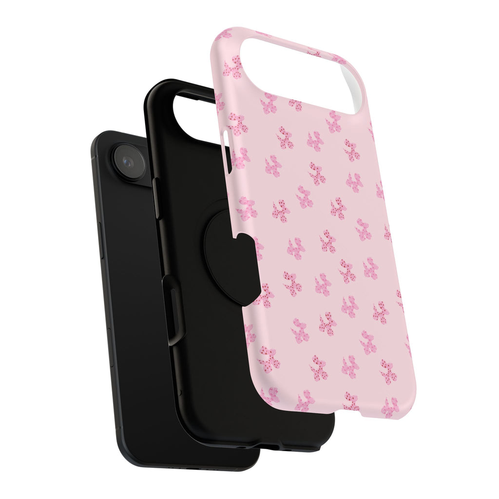 Pink Dog Bow's Cute Pattern Impact-Resistant Phone Case
