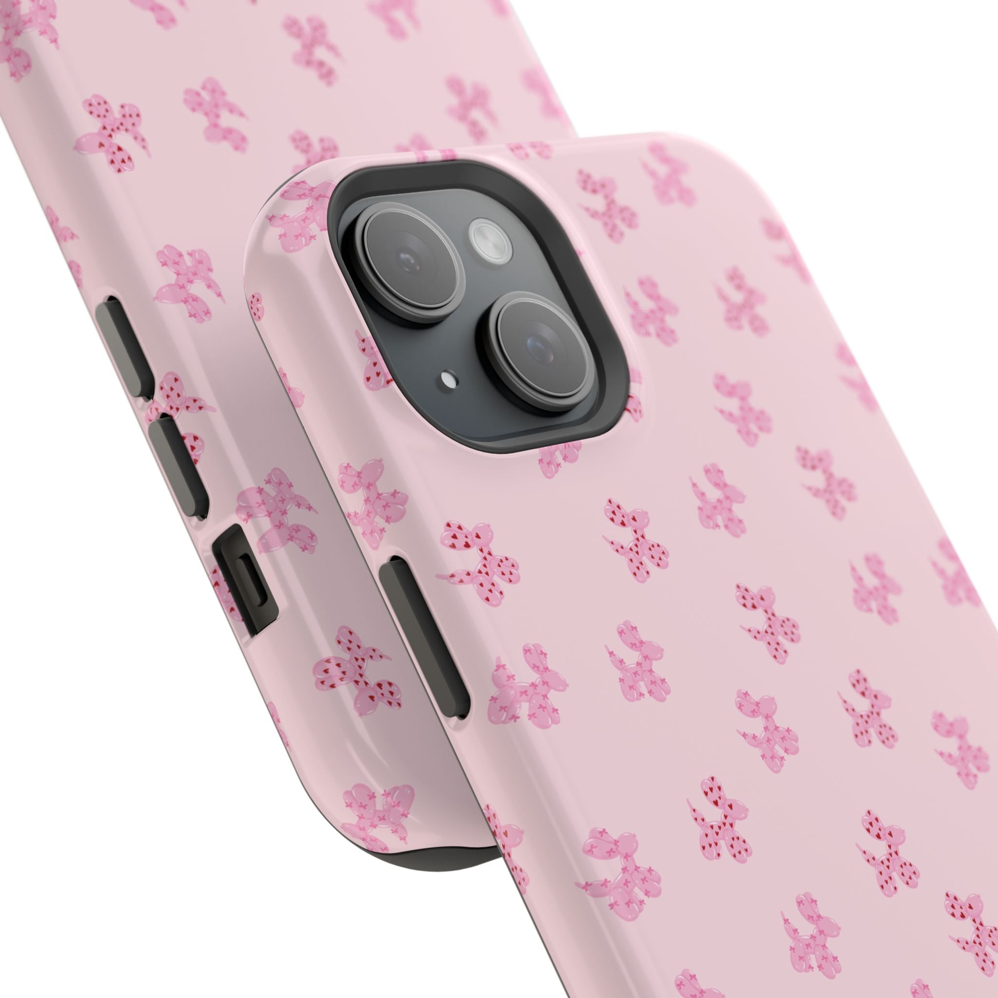 Pink Dog Bow's Cute Pattern Impact-Resistant Phone Case