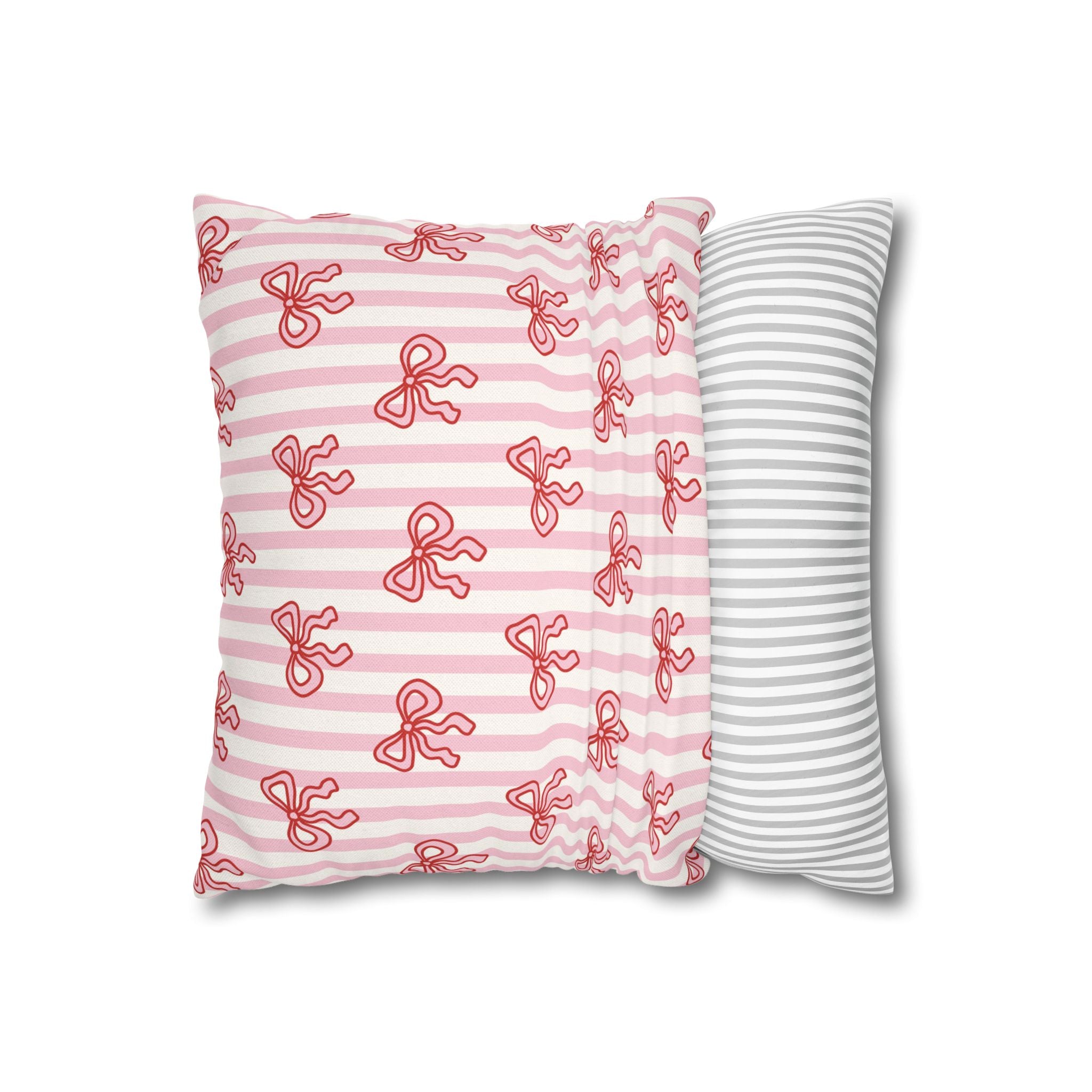 Pink Striped Bow's Pillowcase Cover