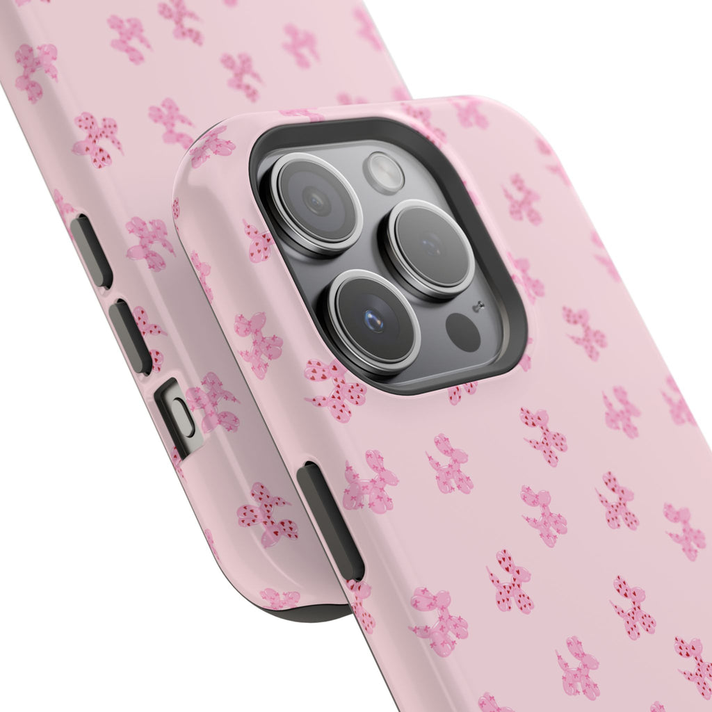 Pink Dog Bow's Cute Pattern Impact-Resistant Phone Case