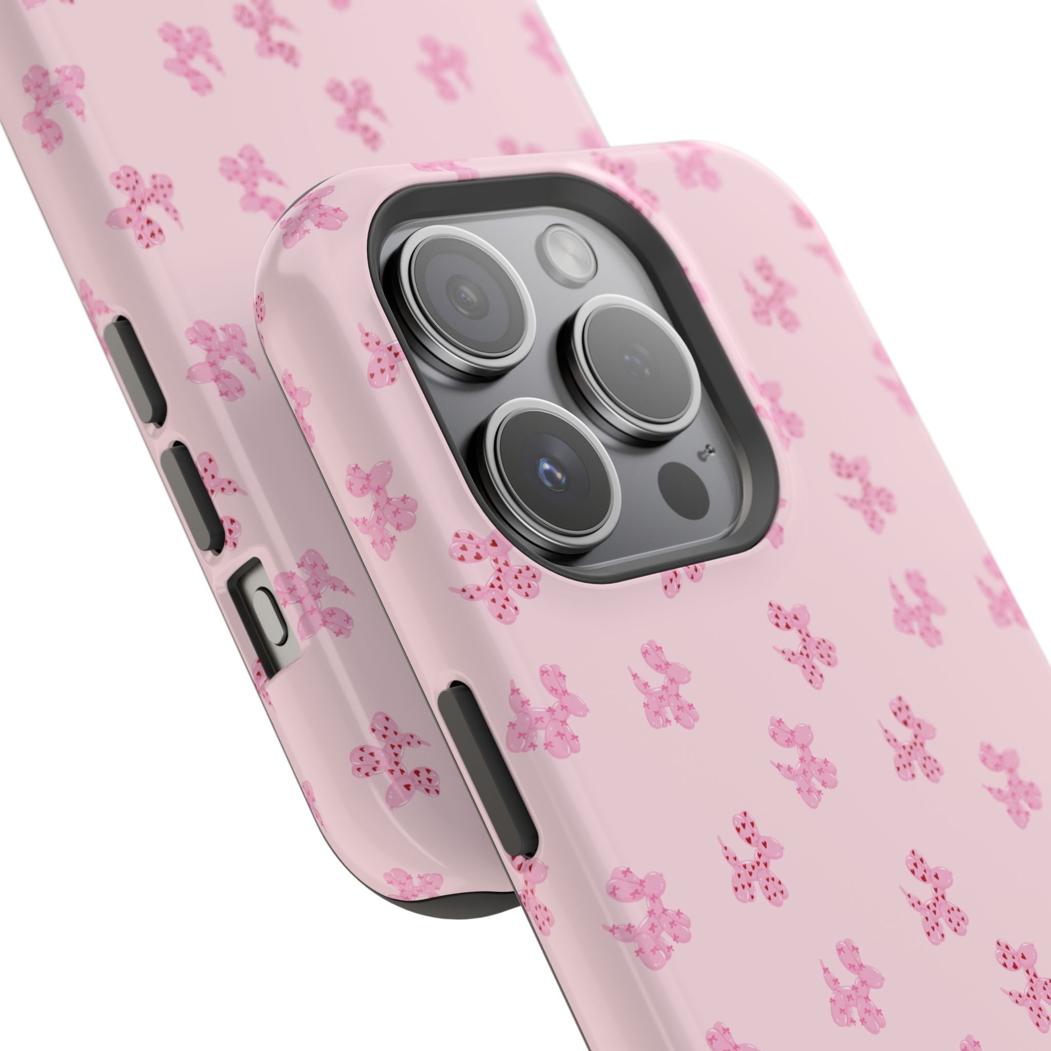Pink Dog Bow's Cute Pattern Impact-Resistant Phone Case
