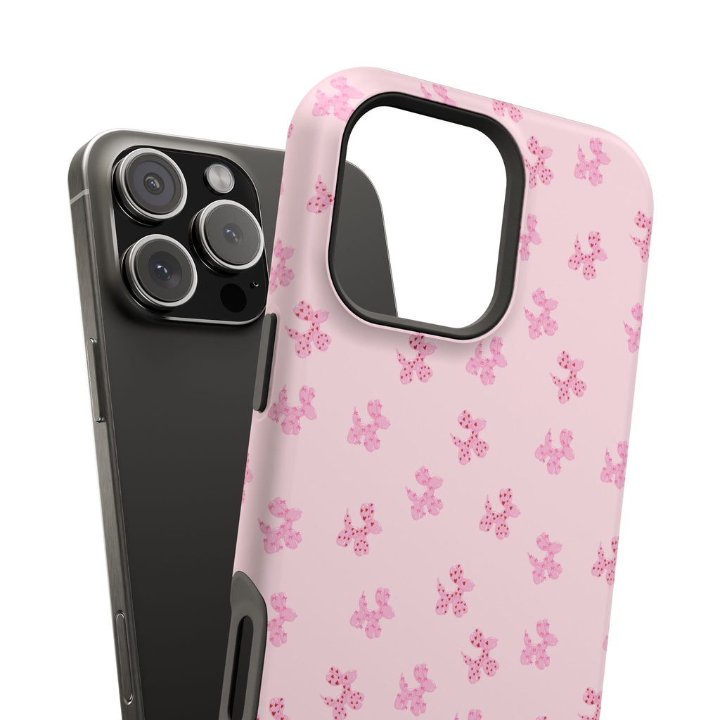 Pink Dog Bow's Cute Pattern Impact-Resistant Phone Case