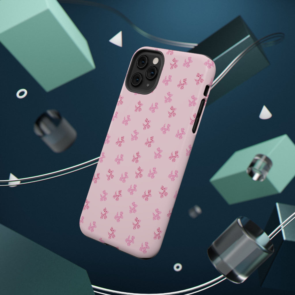 Pink Dog Bow's Cute Pattern Impact-Resistant Phone Case