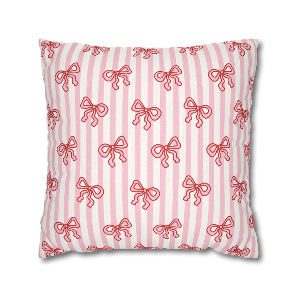 Pink Striped Bow's Pillowcase Cover