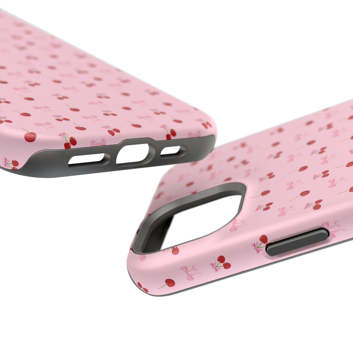 Cherry-Bow Pattern Impact-Resistant Phone Case