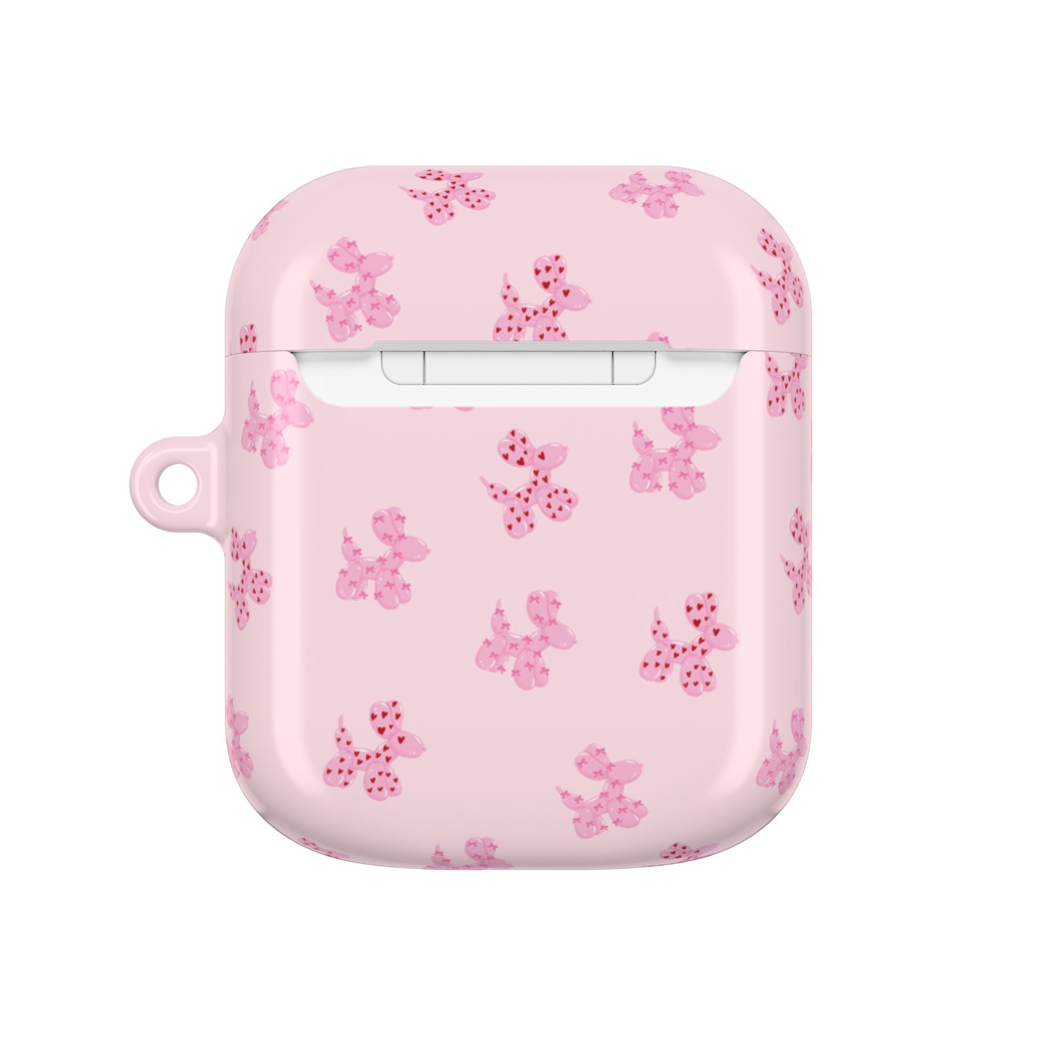 Pink Dog Bow's Cute Pattern AirPod Case Protective Silicone Cover