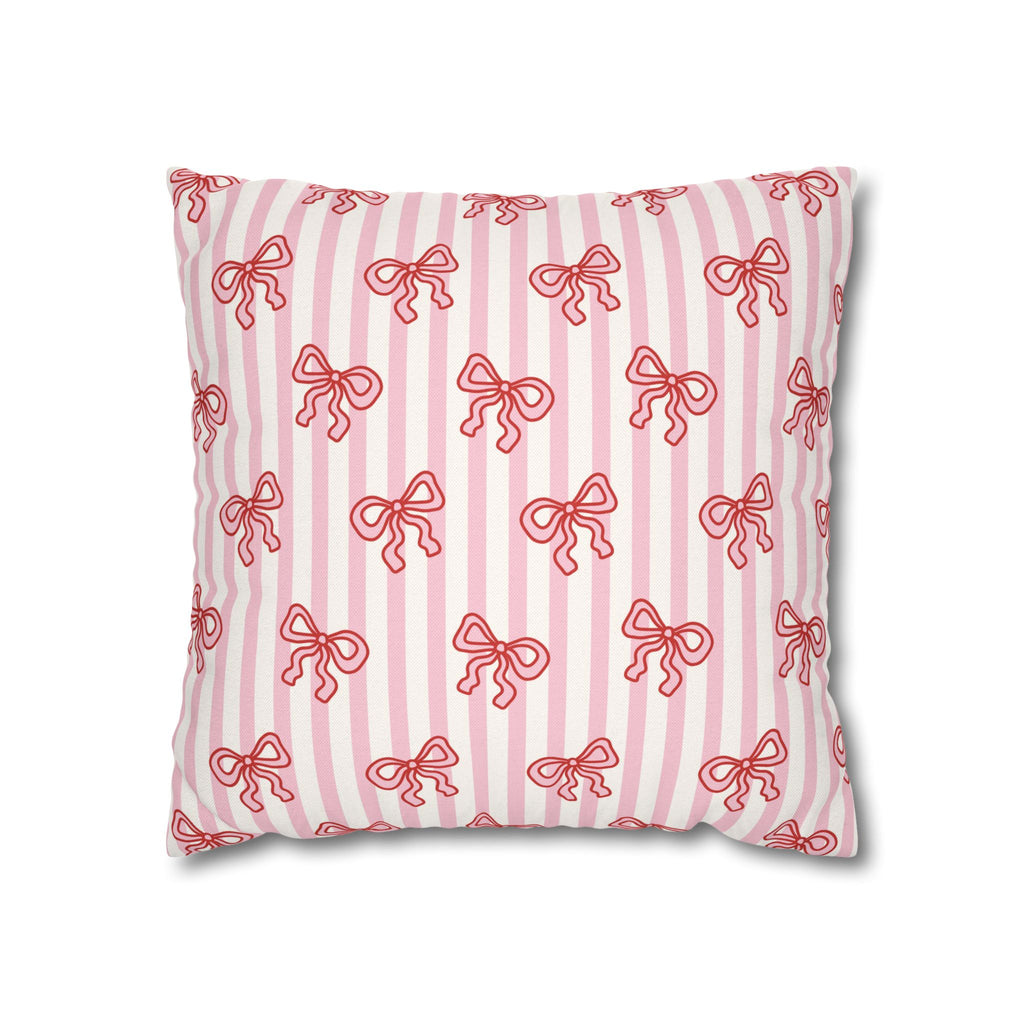 Pink Striped Bow's Pillowcase Cover