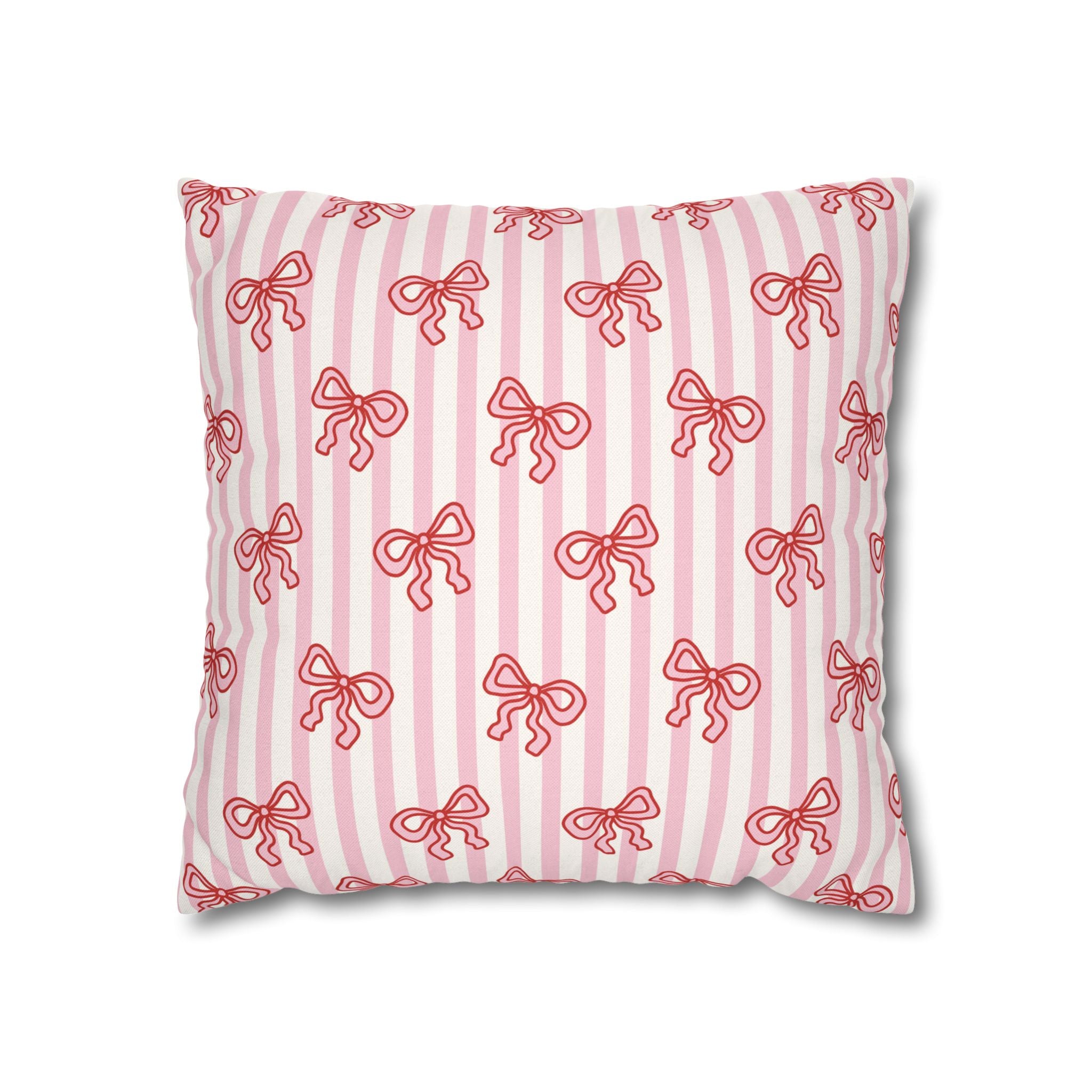Pink Striped Bow's Pillowcase Cover