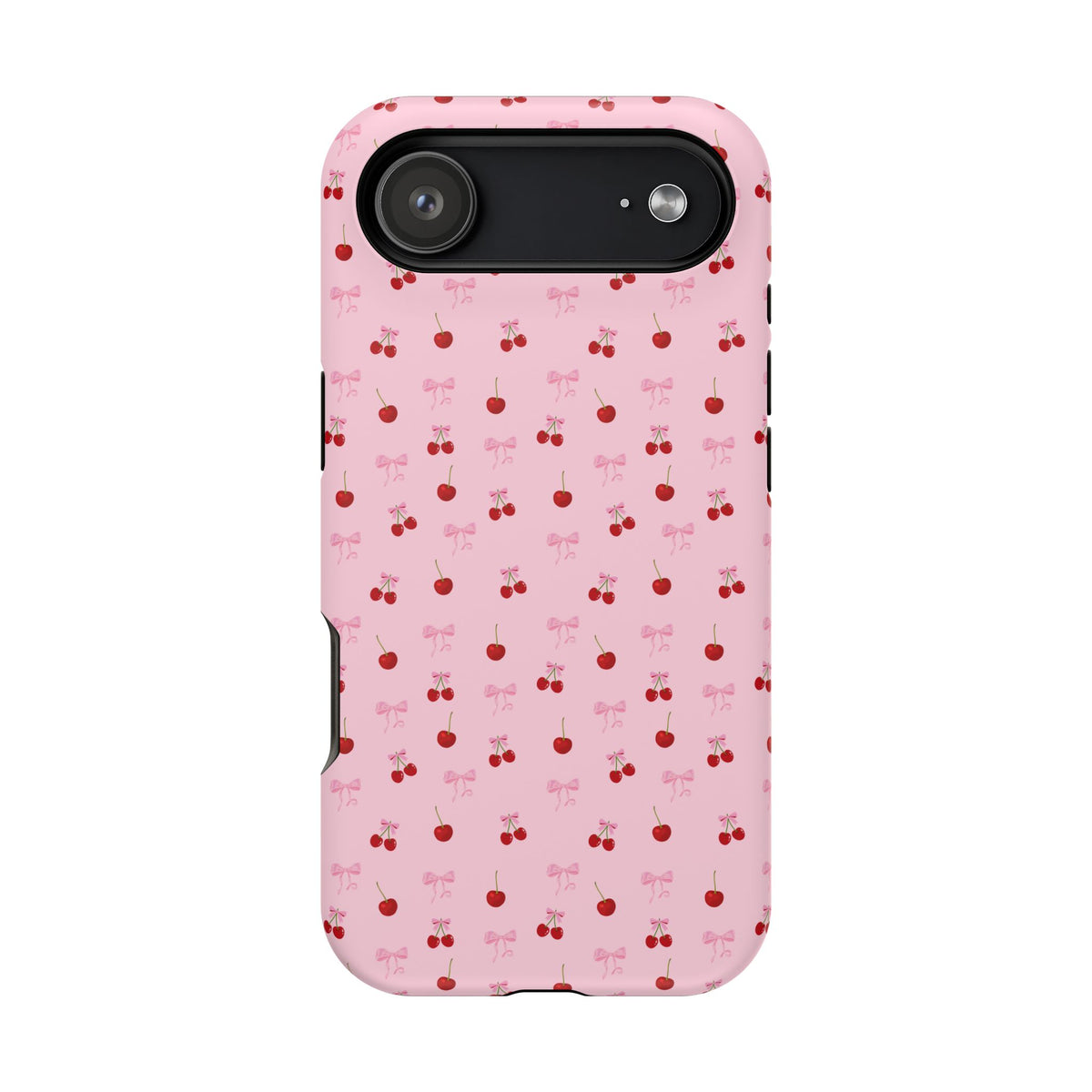 Cherry-Bow Pattern Impact-Resistant Phone Case