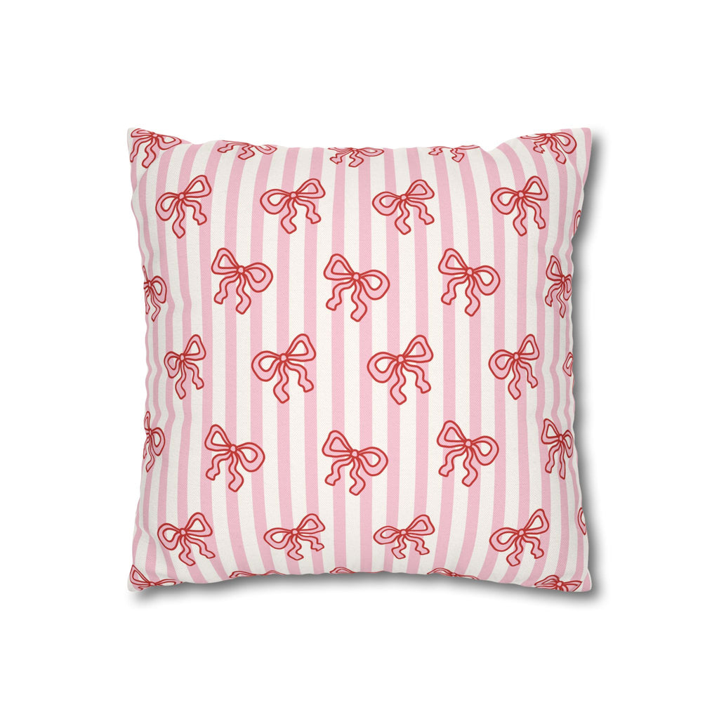 Pink Striped Bow's Pillowcase Cover