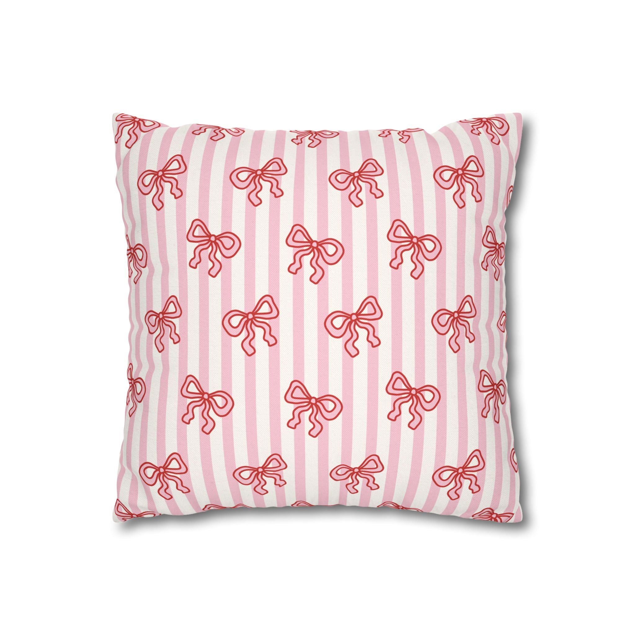 Pink Striped Bow's Pillowcase Cover