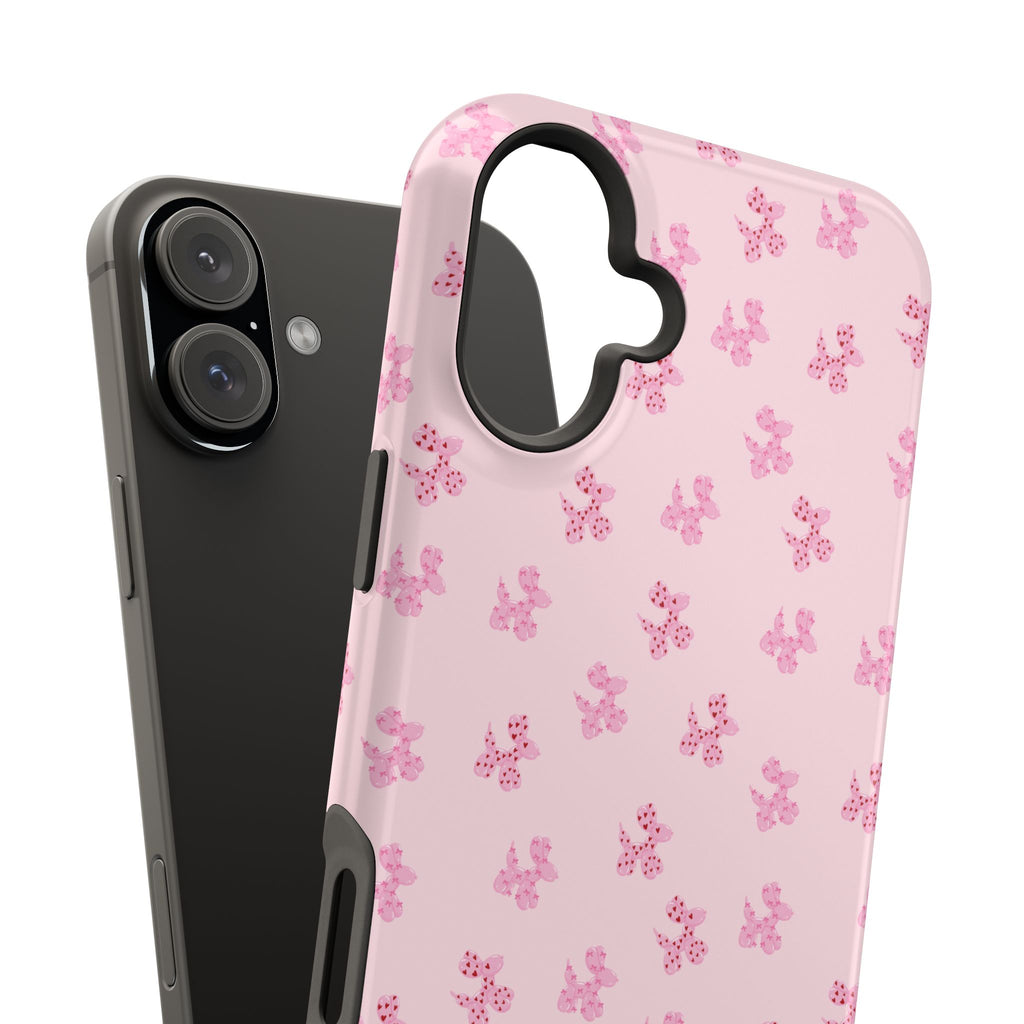 Pink Dog Bow's Cute Pattern Impact-Resistant Phone Case