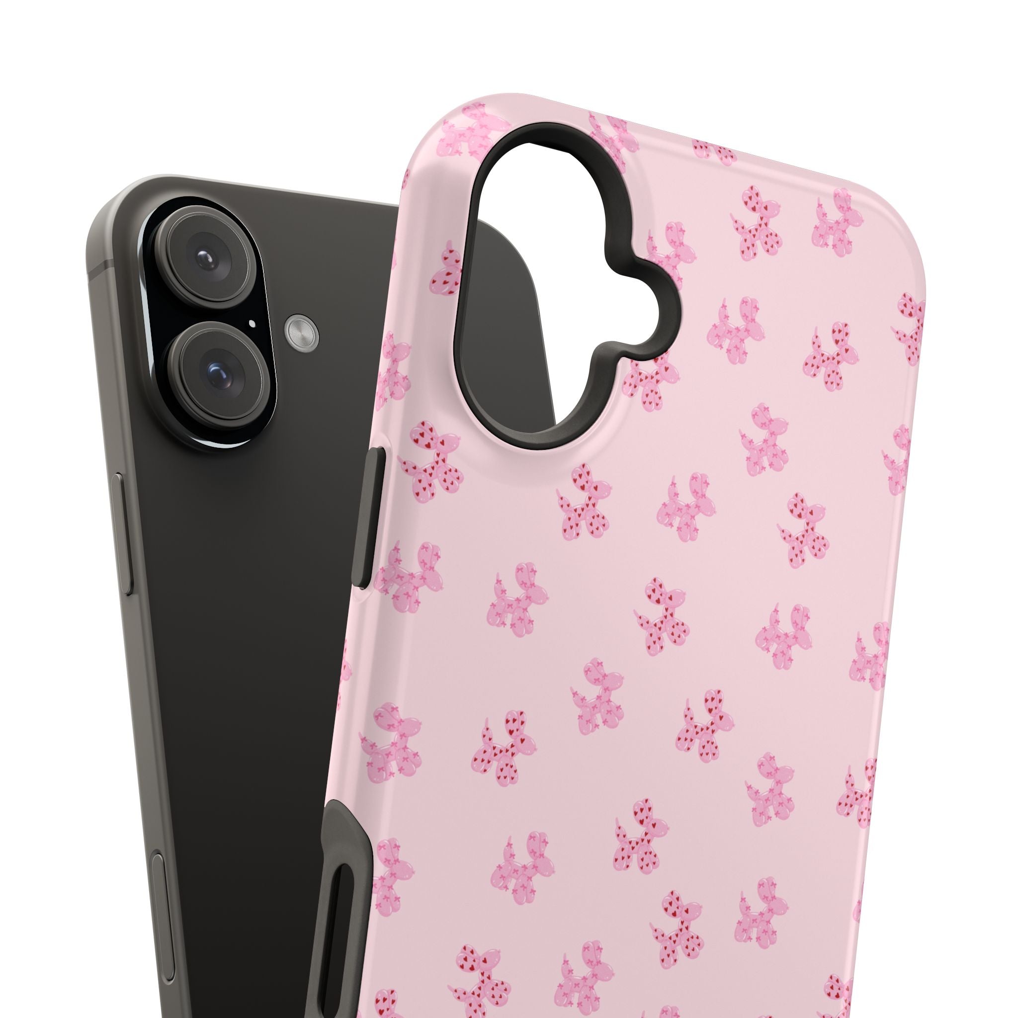 Pink Dog Bow's Cute Pattern Impact-Resistant Phone Case