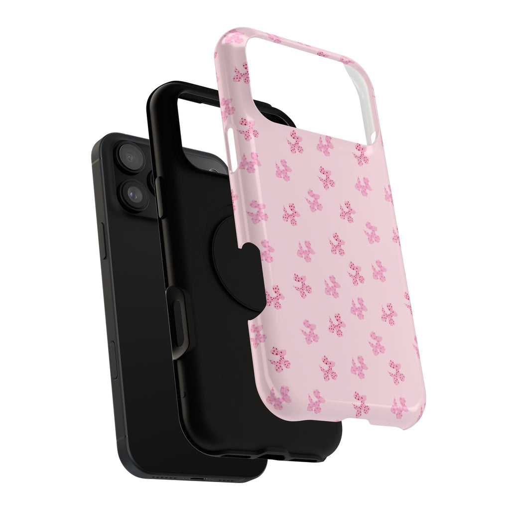 Pink Dog Bow's Cute Pattern Impact-Resistant Phone Case