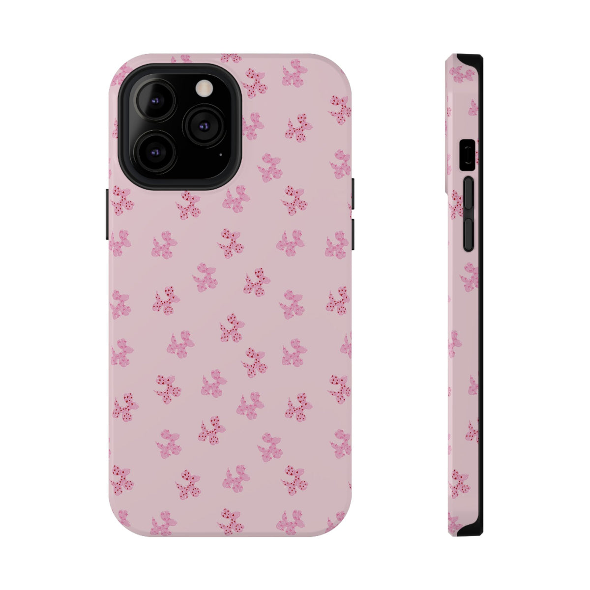Pink Dog Bow's Cute Pattern Impact-Resistant Phone Case