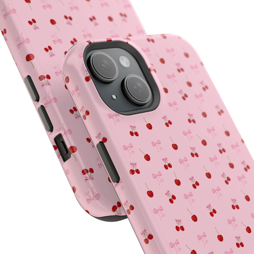 Cherry-Bow Pattern Impact-Resistant Phone Case