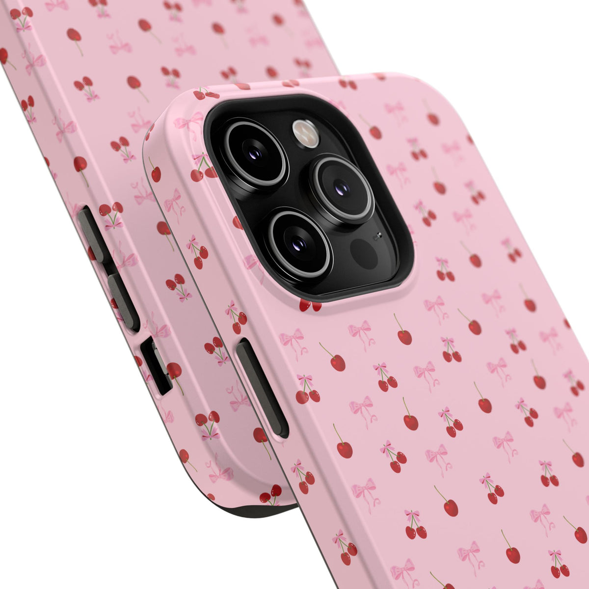 Cherry-Bow Pattern Impact-Resistant Phone Case