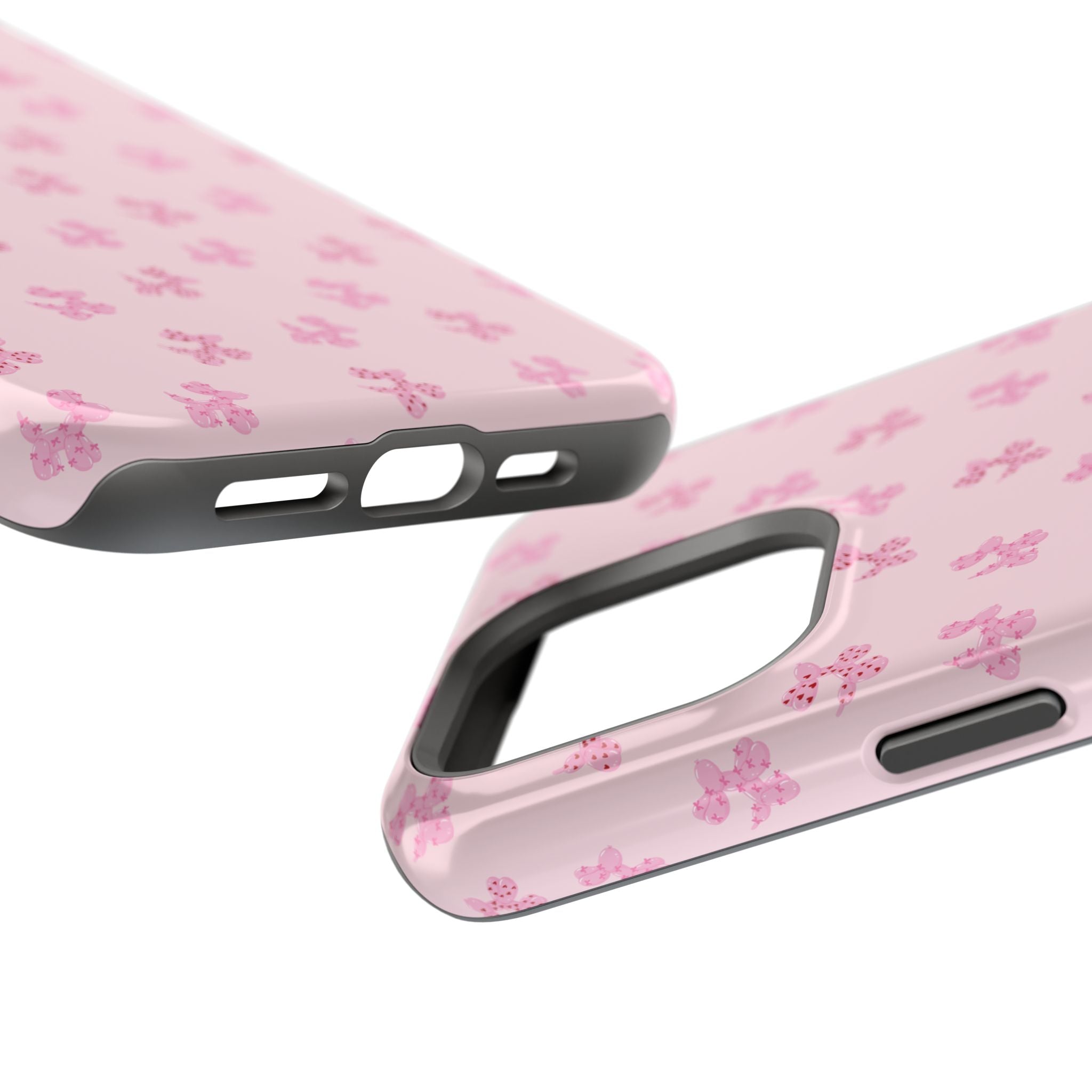Pink Dog Bow's Cute Pattern Impact-Resistant Phone Case