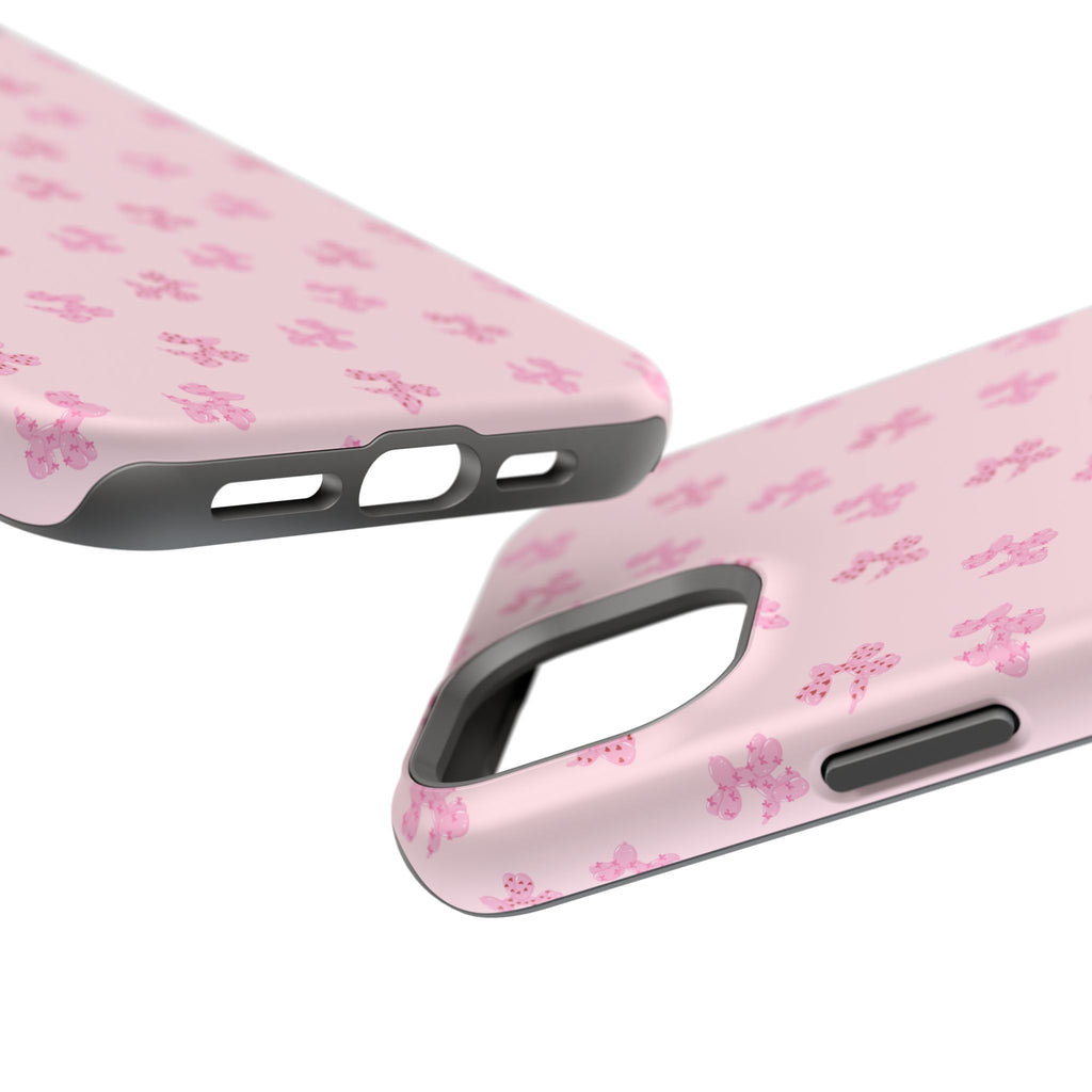 Pink Dog Bow's Cute Pattern Impact-Resistant Phone Case