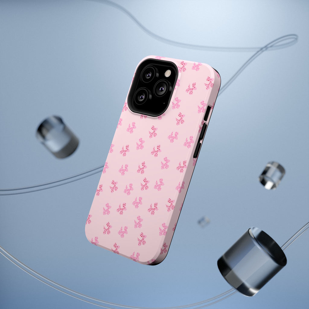 Pink Dog Bow's Cute Pattern Impact-Resistant Phone Case