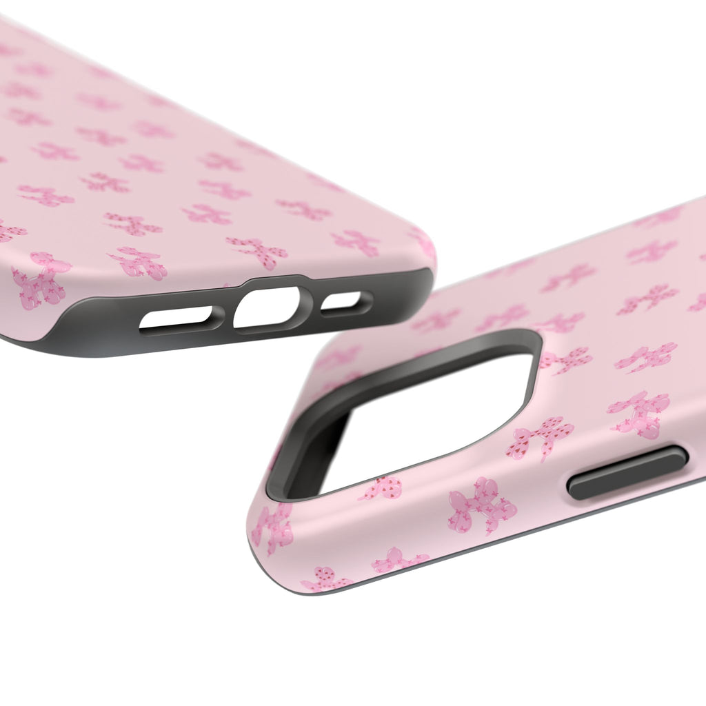 Pink Dog Bow's Cute Pattern Impact-Resistant Phone Case