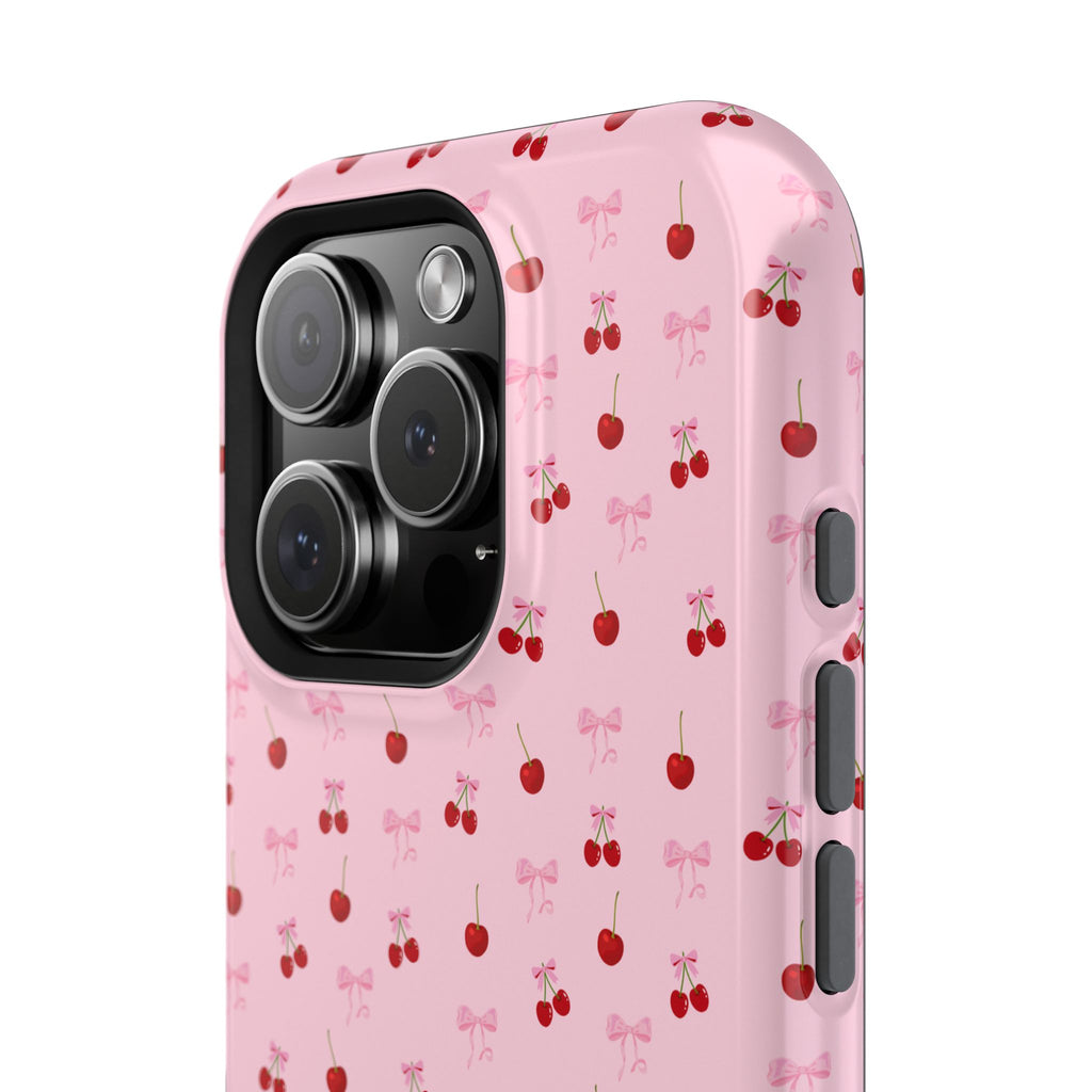 Cherry-Bow Pattern Impact-Resistant Phone Case