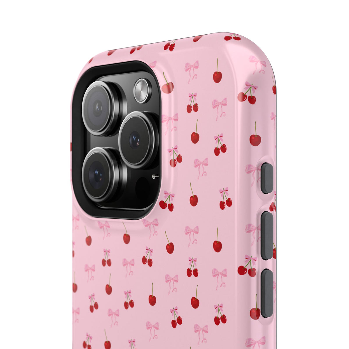 Cherry-Bow Pattern Impact-Resistant Phone Case