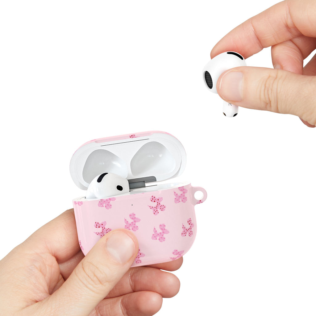 Pink Dog Bow's Cute Pattern AirPod Case Protective Silicone Cover