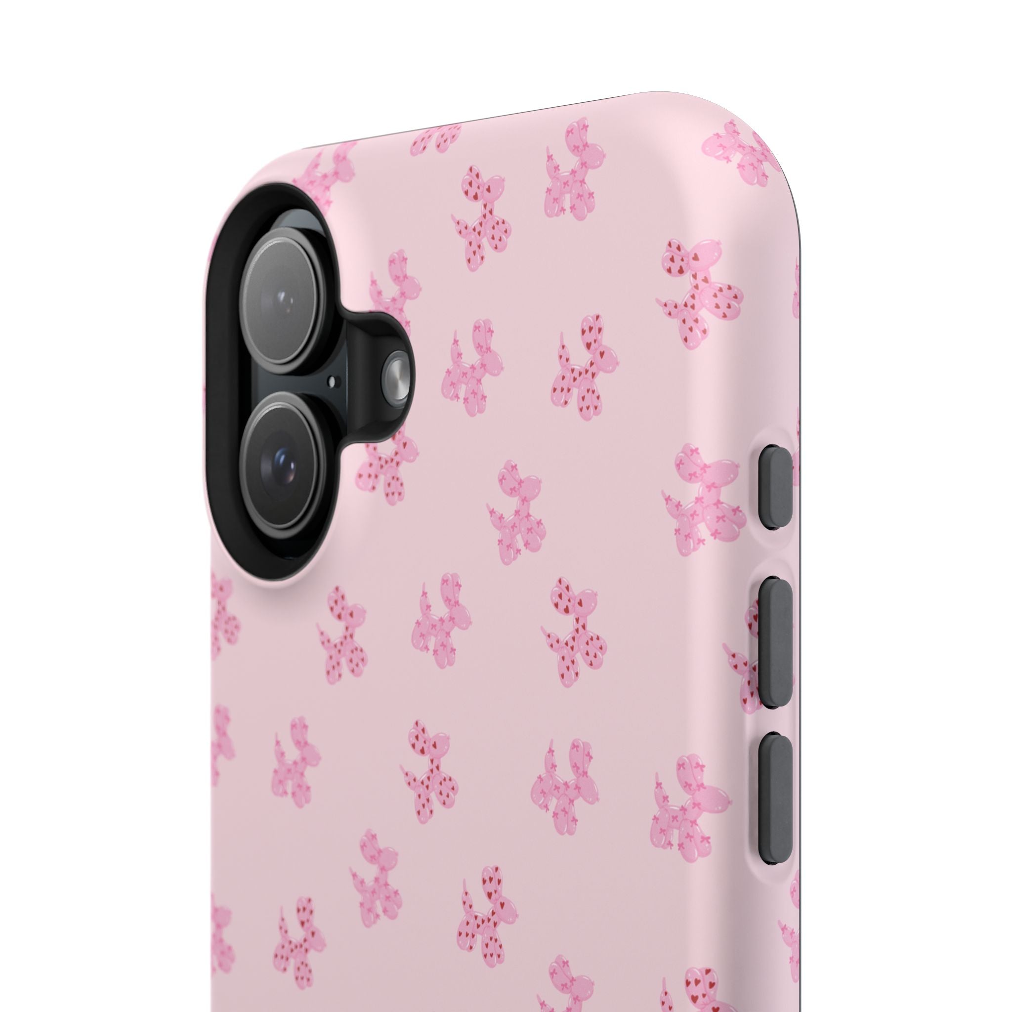 Pink Dog Bow's Cute Pattern Impact-Resistant Phone Case