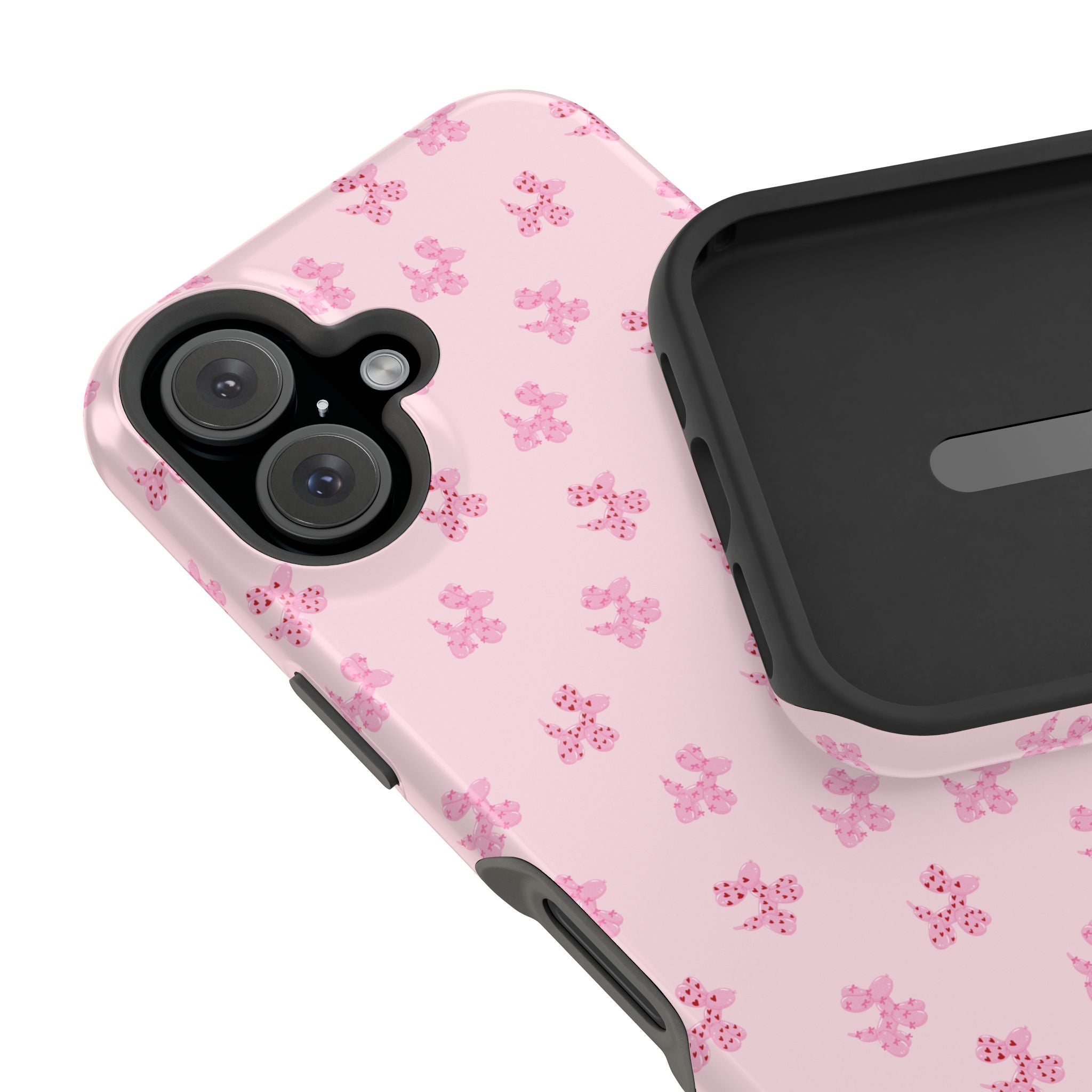 Pink Dog Bow's Cute Pattern Impact-Resistant Phone Case