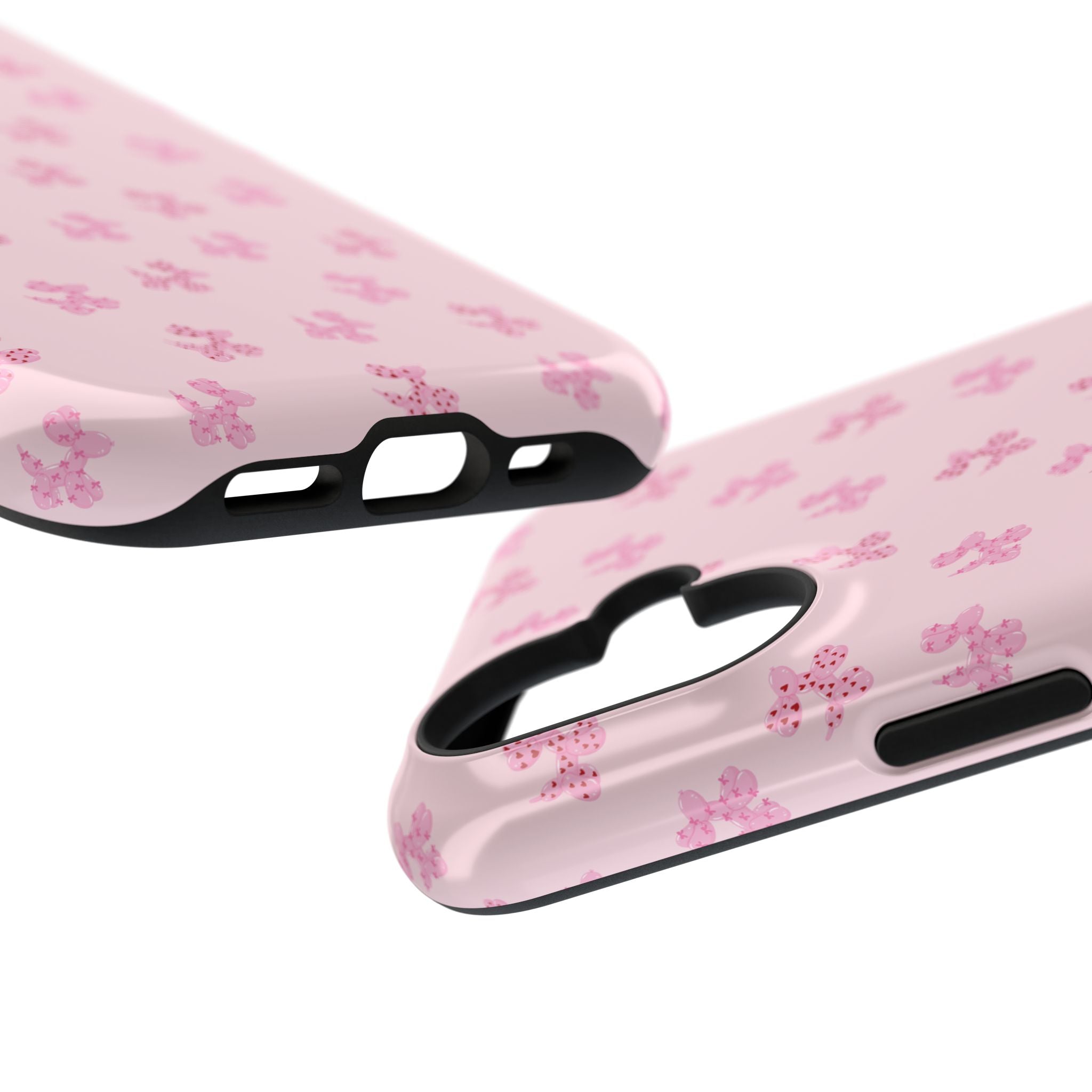 Pink Dog Bow's Cute Pattern Impact-Resistant Phone Case