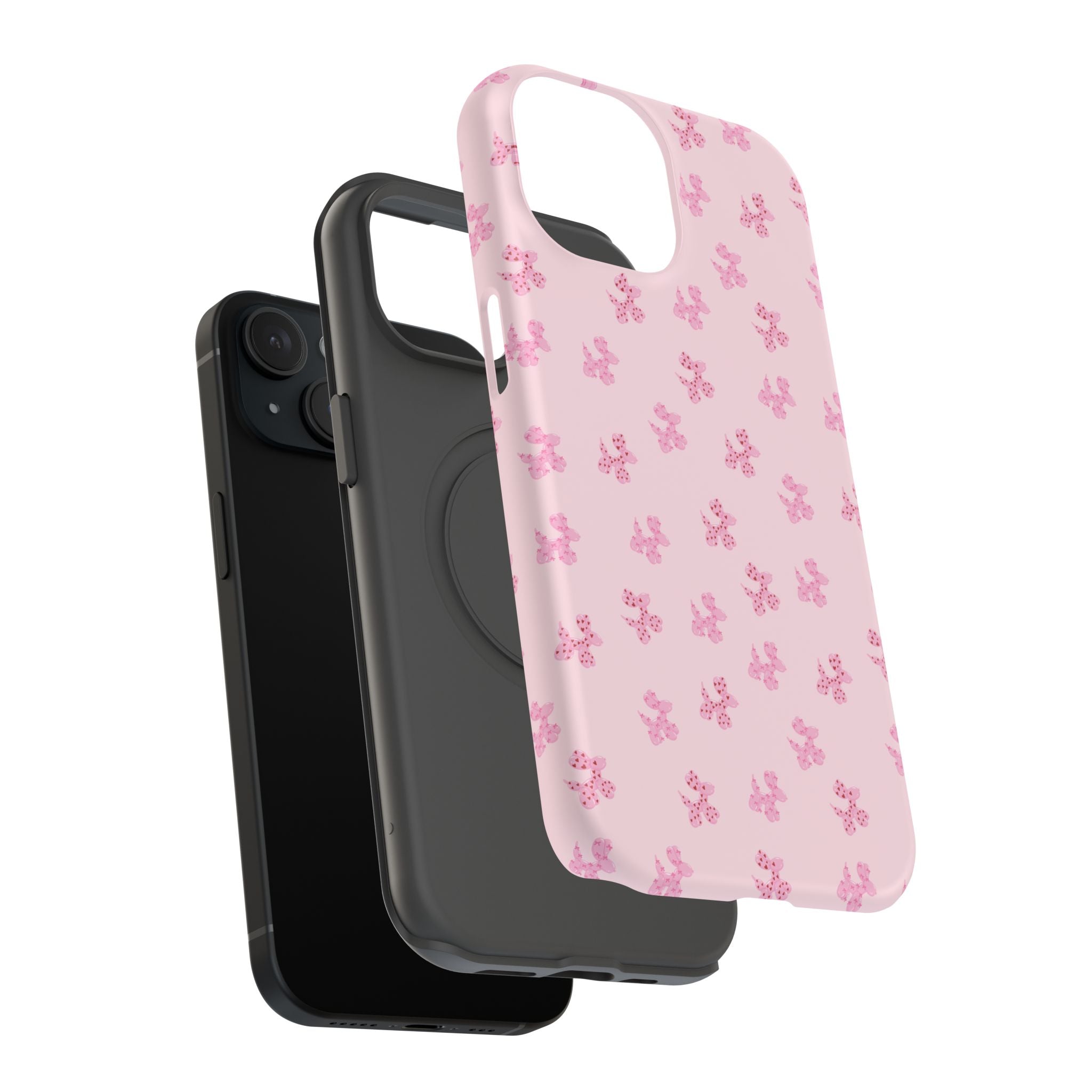 Pink Dog Bow's Cute Pattern Impact-Resistant Phone Case