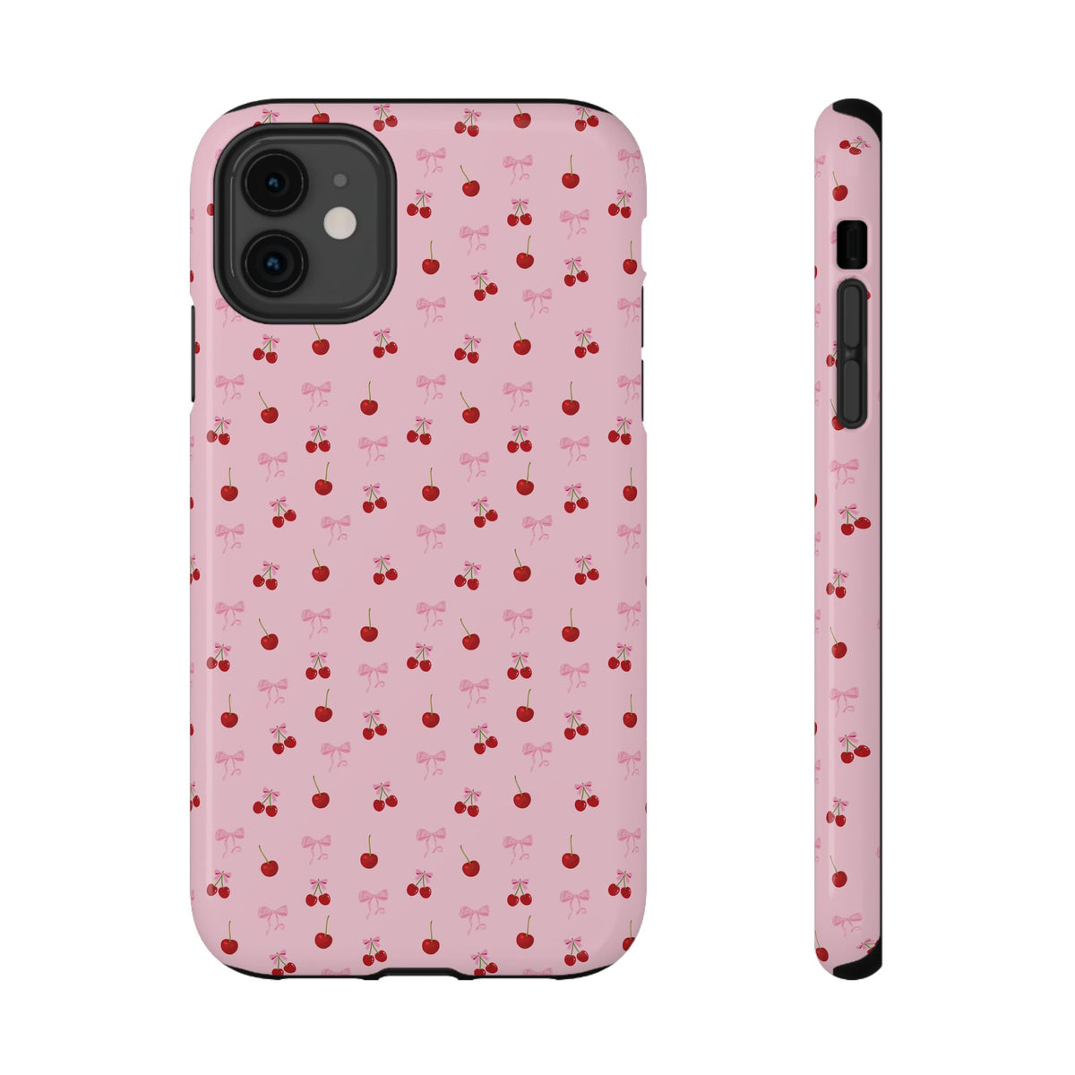 Cherry-Bow Pattern Impact-Resistant Phone Case