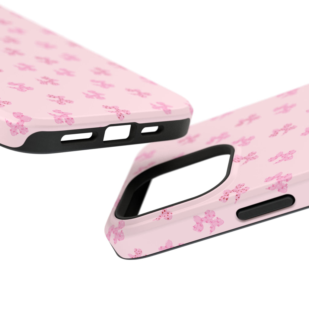 Pink Dog Bow's Cute Pattern Impact-Resistant Phone Case