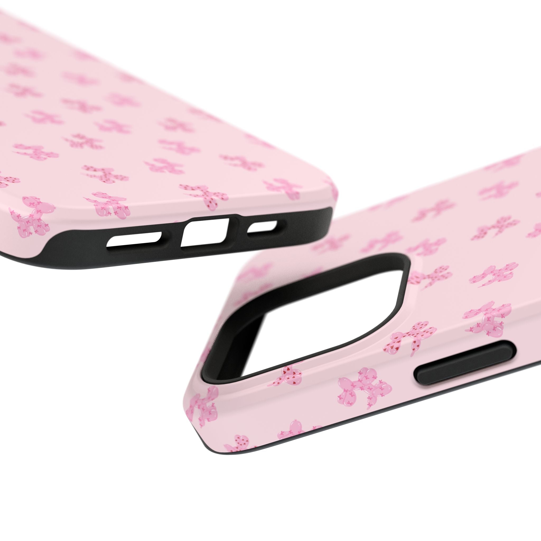 Pink Dog Bow's Cute Pattern Impact-Resistant Phone Case