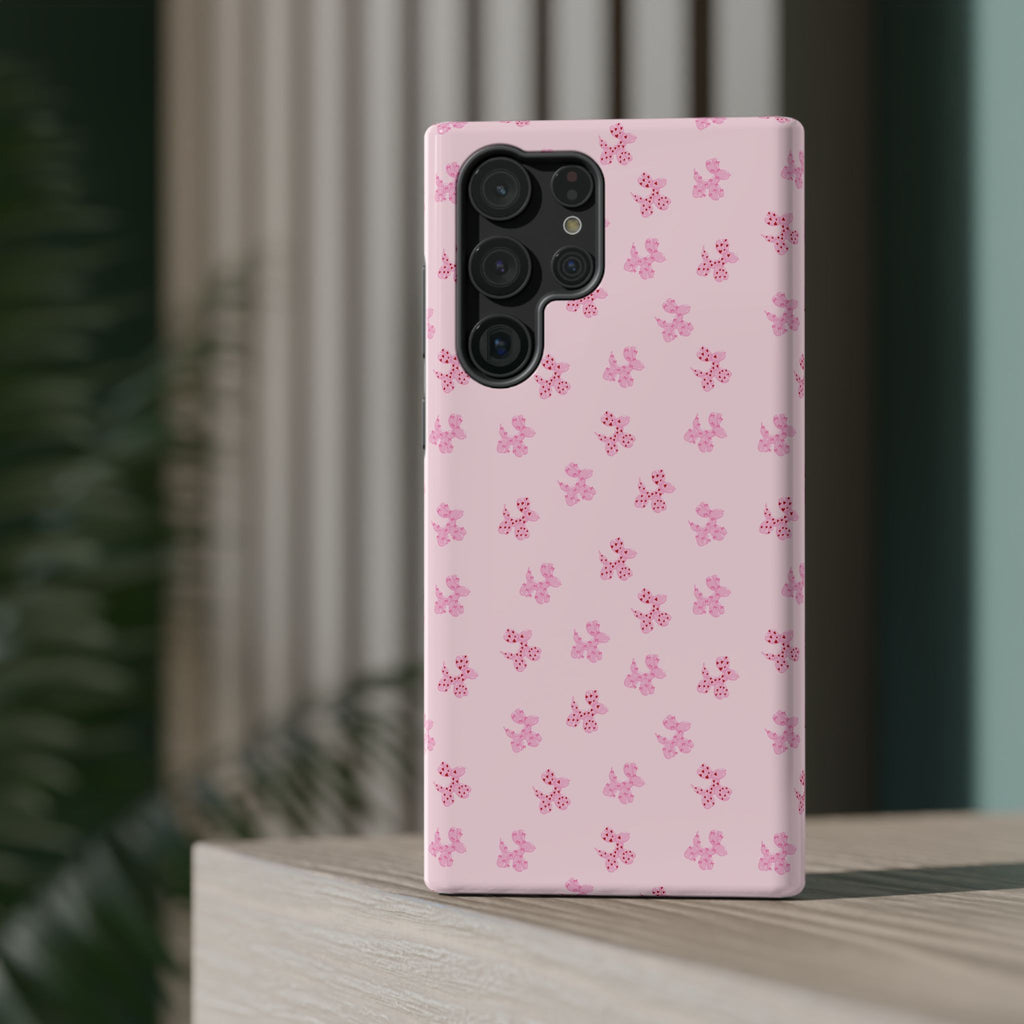 Pink Dog Bow's Cute Pattern Impact-Resistant Phone Case