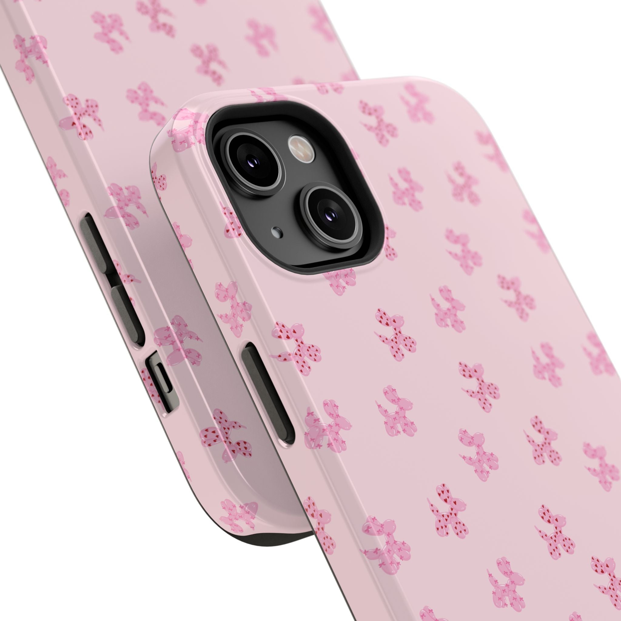 Pink Dog Bow's Cute Pattern Impact-Resistant Phone Case