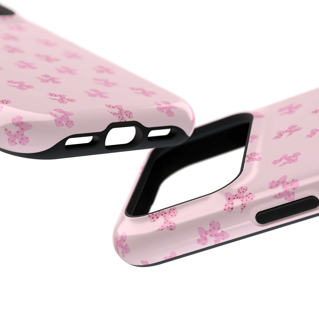 Pink Dog Bow's Cute Pattern Impact-Resistant Phone Case