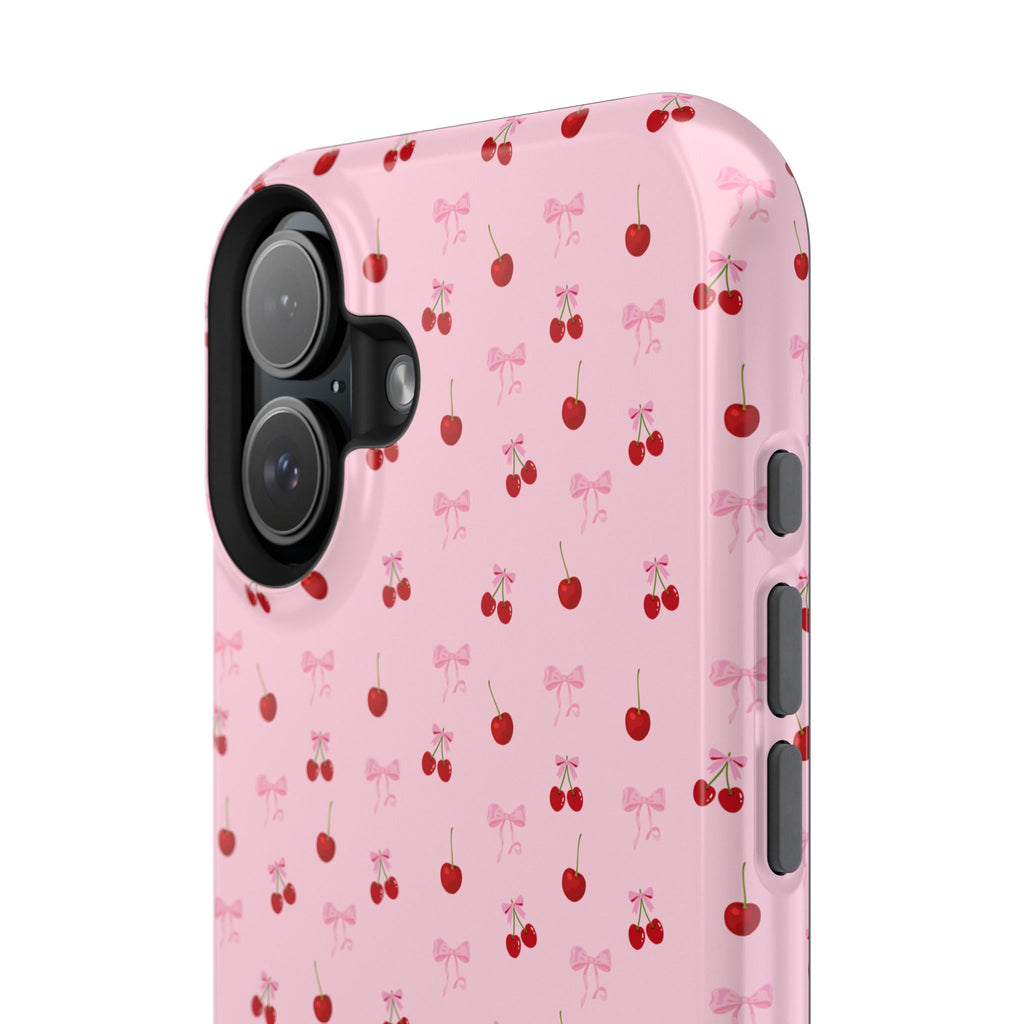 Cherry-Bow Pattern Impact-Resistant Phone Case