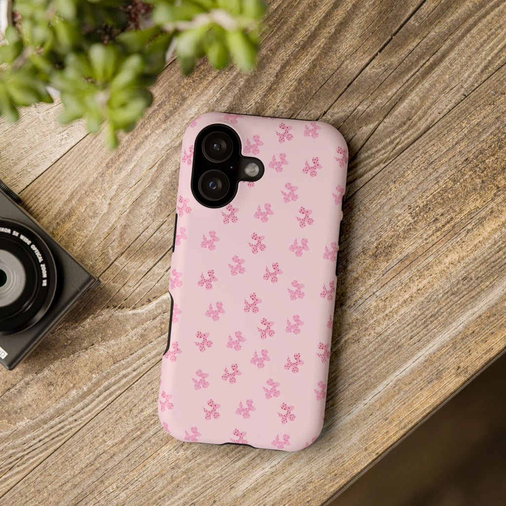 Pink Dog Bow's Cute Pattern Impact-Resistant Phone Case