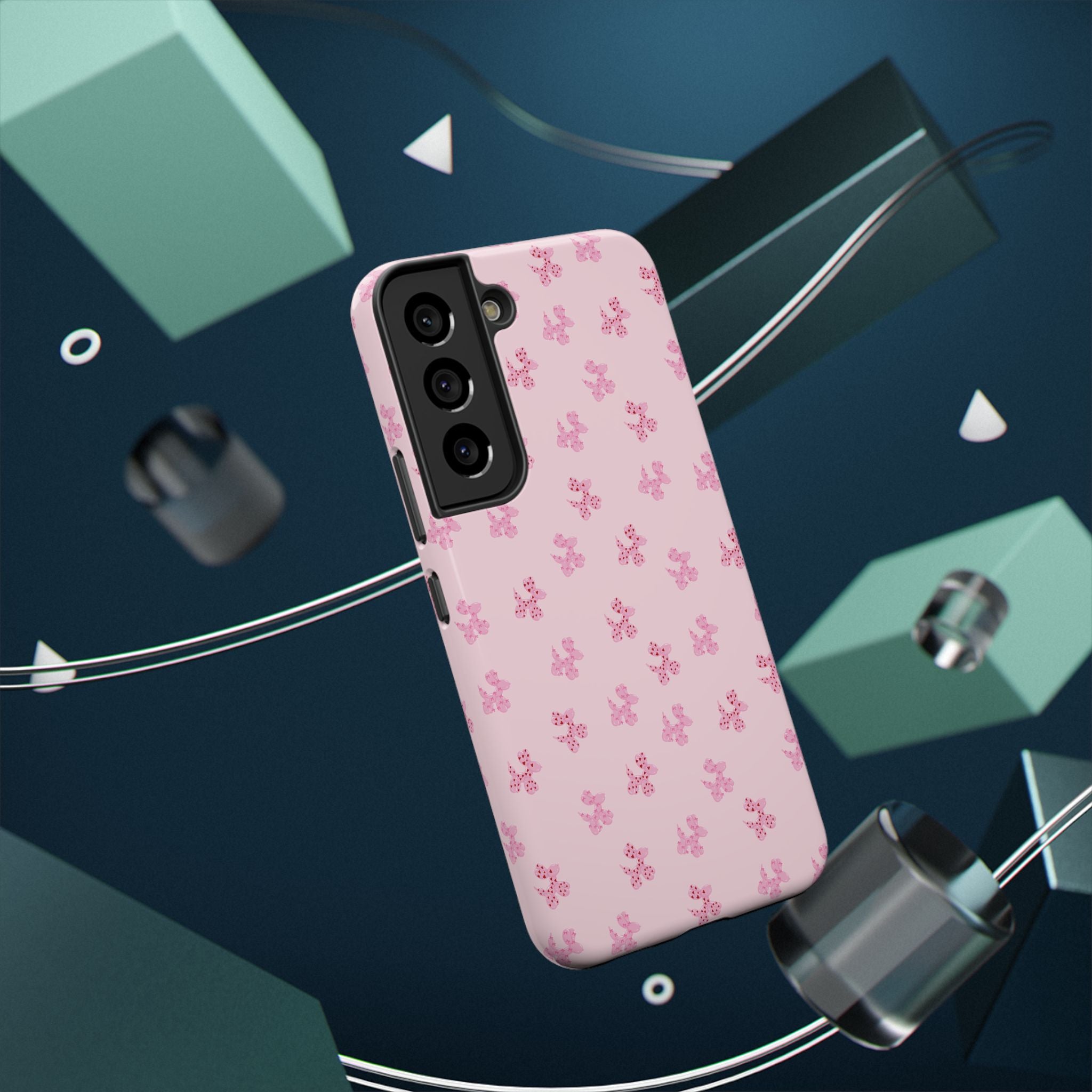 Pink Dog Bow's Cute Pattern Impact-Resistant Phone Case