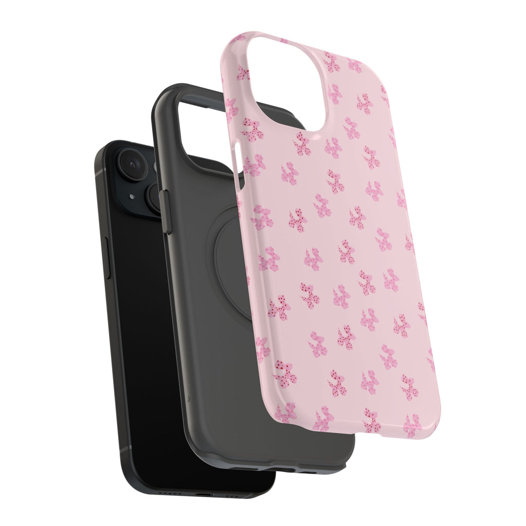 Pink Dog Bow's Cute Pattern Impact-Resistant Phone Case