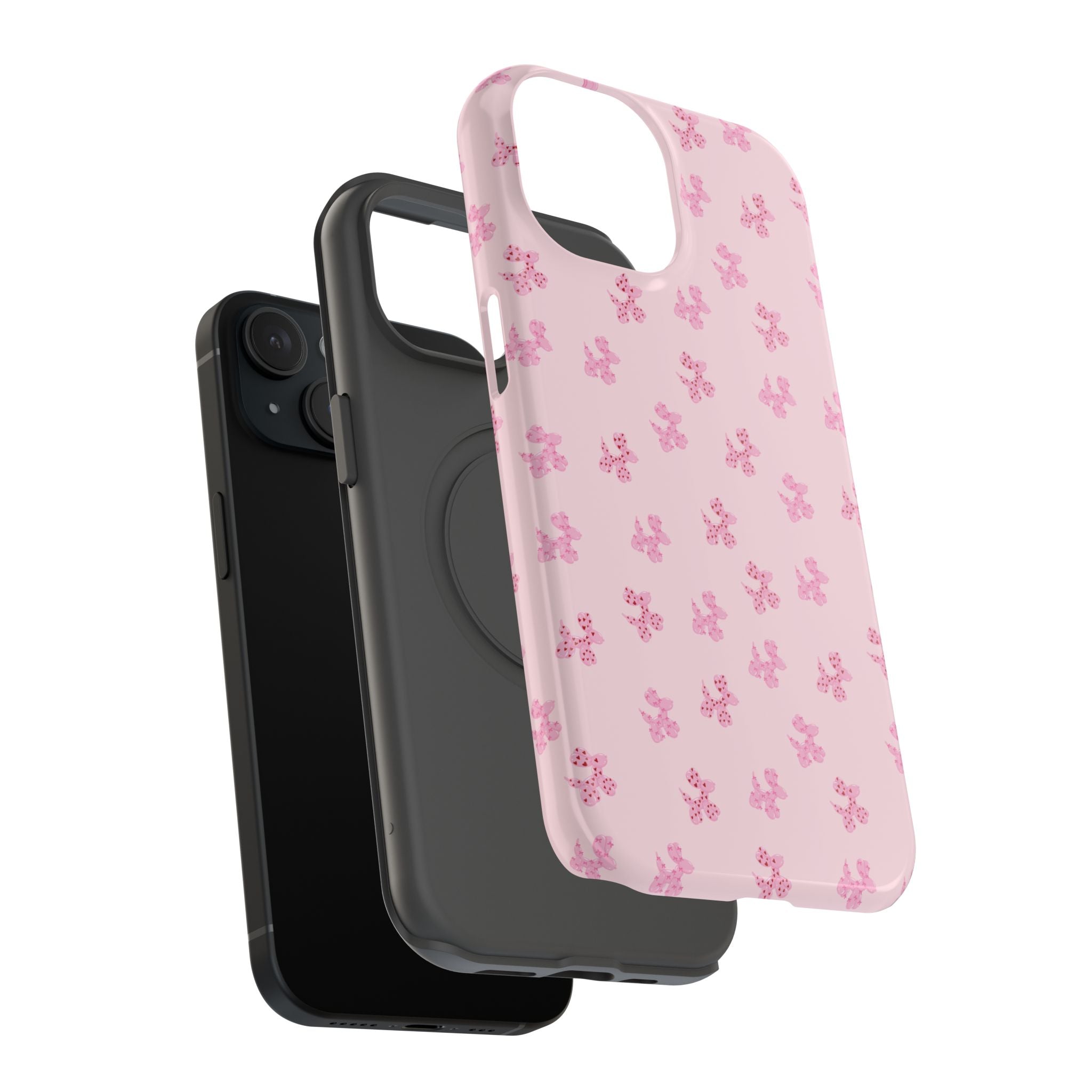 Pink Dog Bow's Cute Pattern Impact-Resistant Phone Case