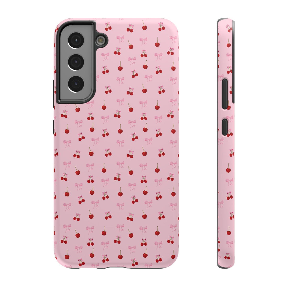 Cherry-Bow Pattern Impact-Resistant Phone Case