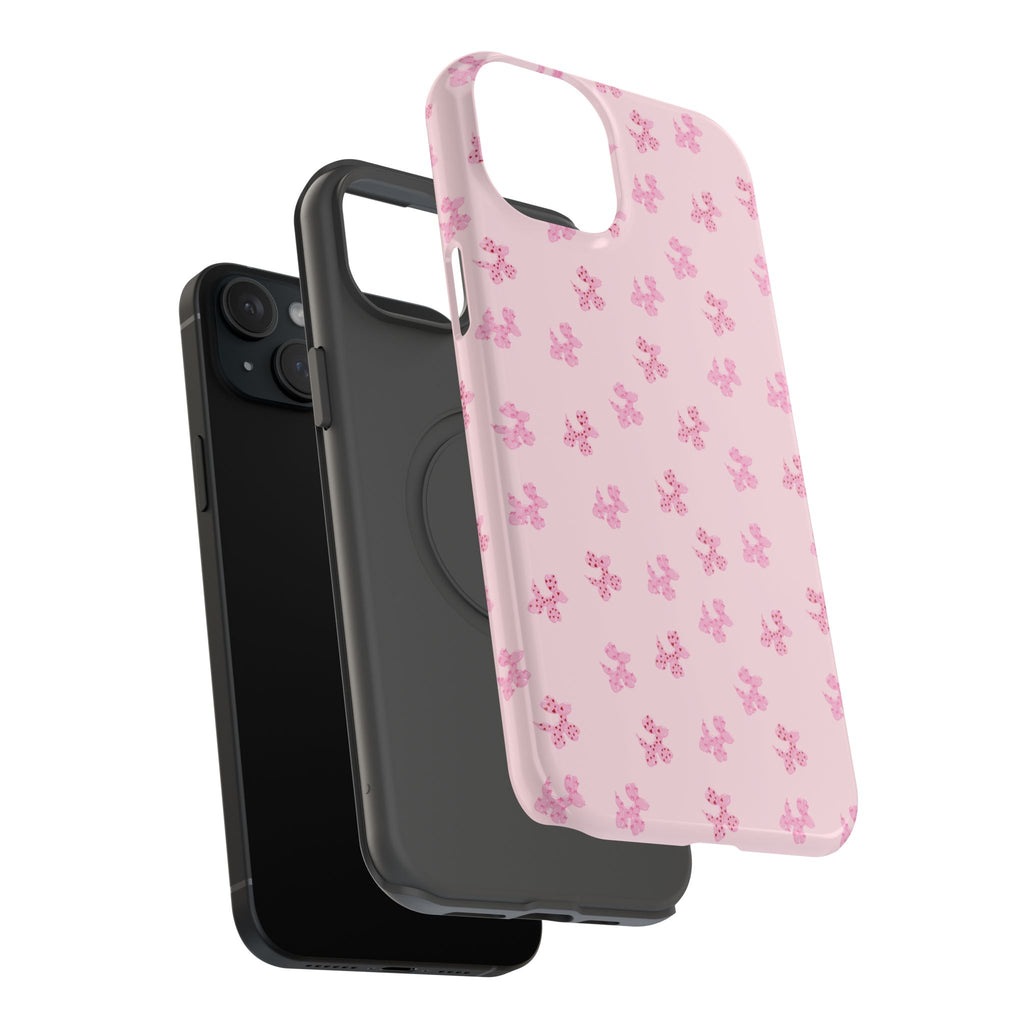 Pink Dog Bow's Cute Pattern Impact-Resistant Phone Case