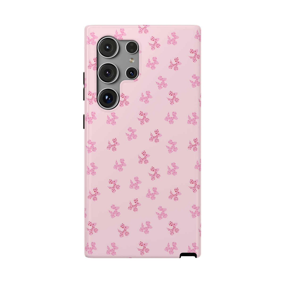 Pink Dog Bow's Cute Pattern Impact-Resistant Phone Case
