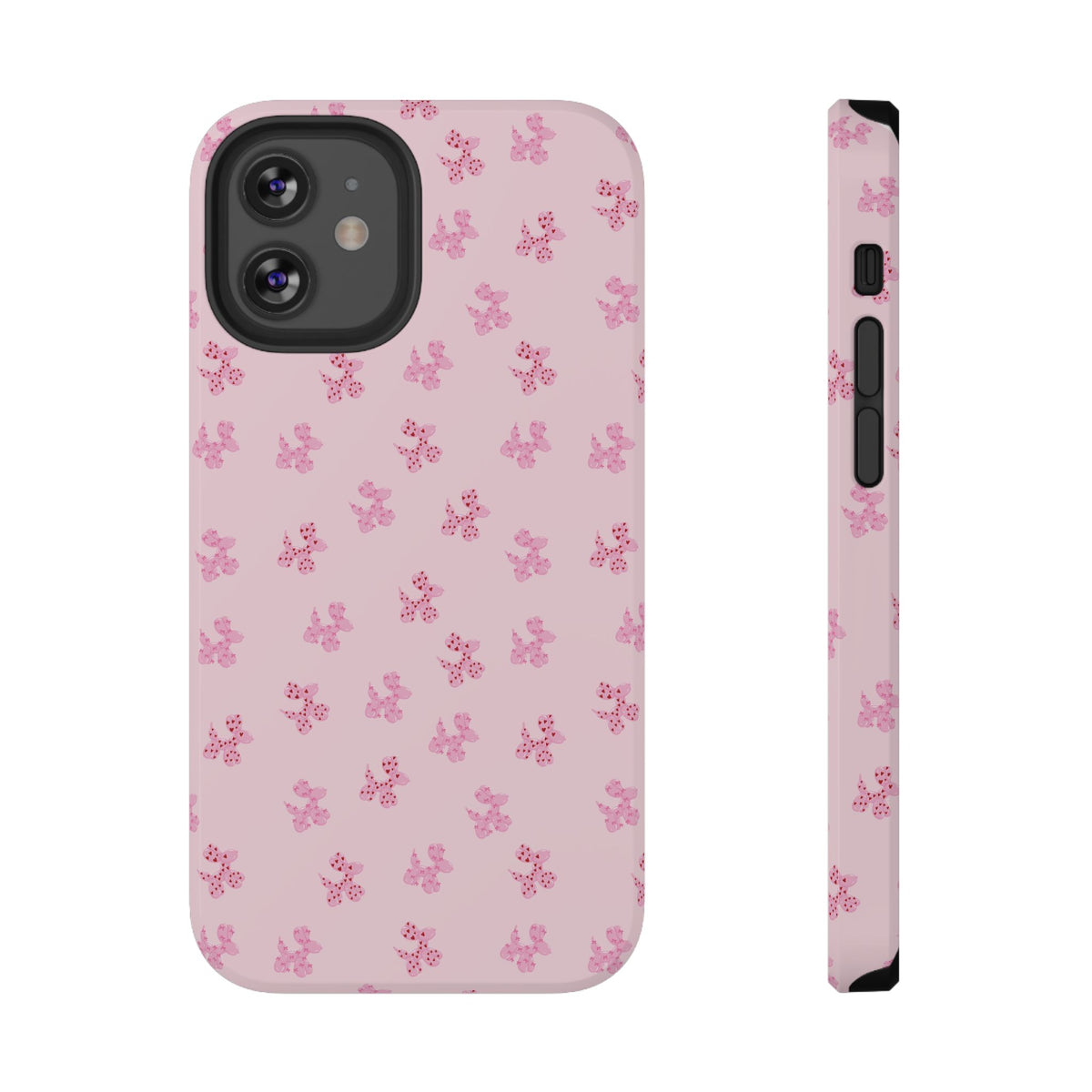 Pink Dog Bow's Cute Pattern Impact-Resistant Phone Case