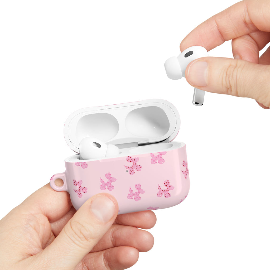 Pink Dog Bow's Cute Pattern AirPod Case Protective Silicone Cover