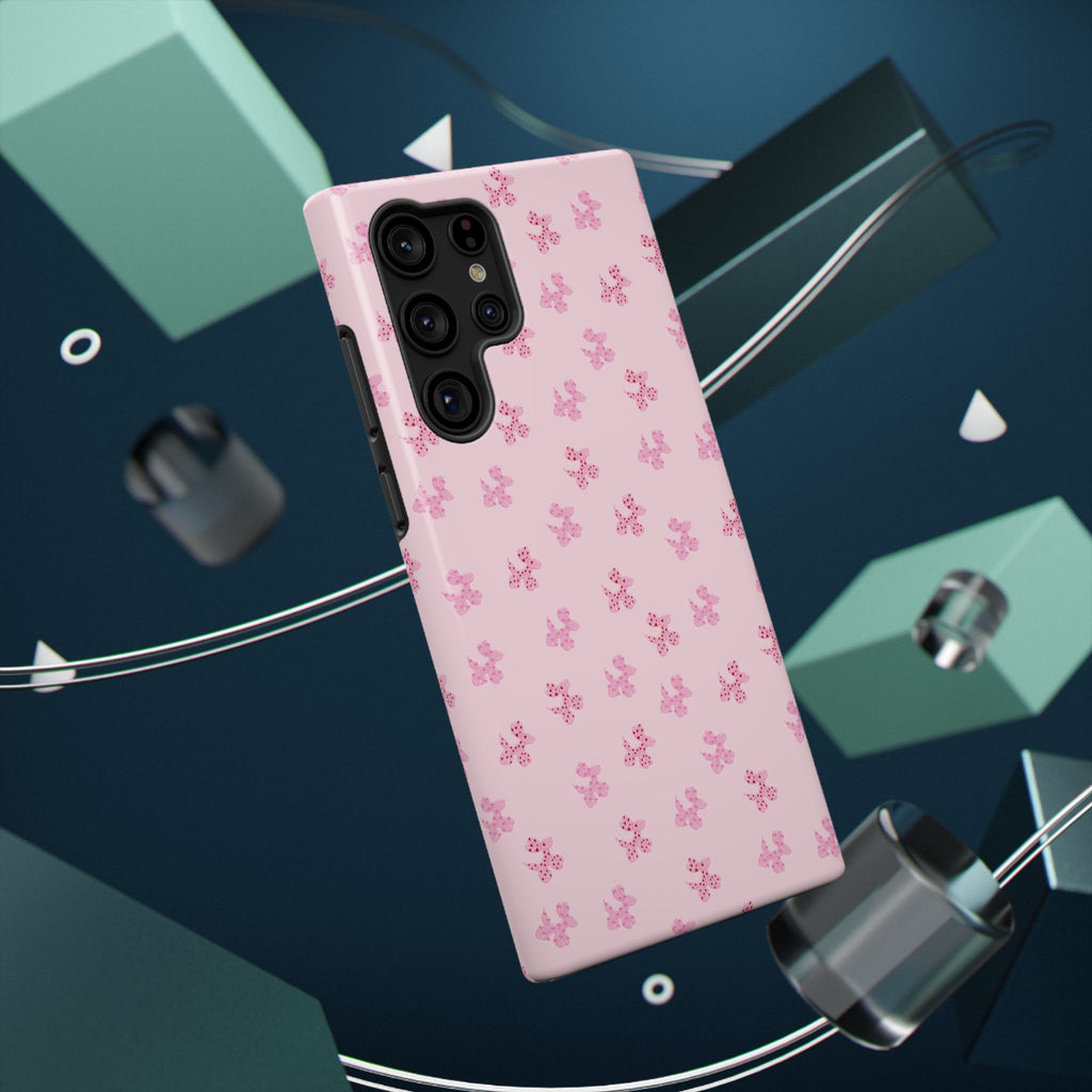 Pink Dog Bow's Cute Pattern Impact-Resistant Phone Case
